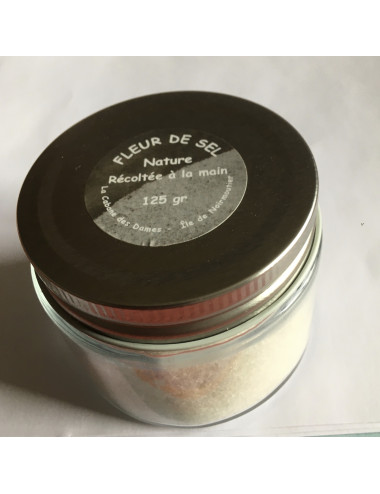 NOUVEAU : pot en verre couvercle aluminium avec 125 gr de fleur de sel nature